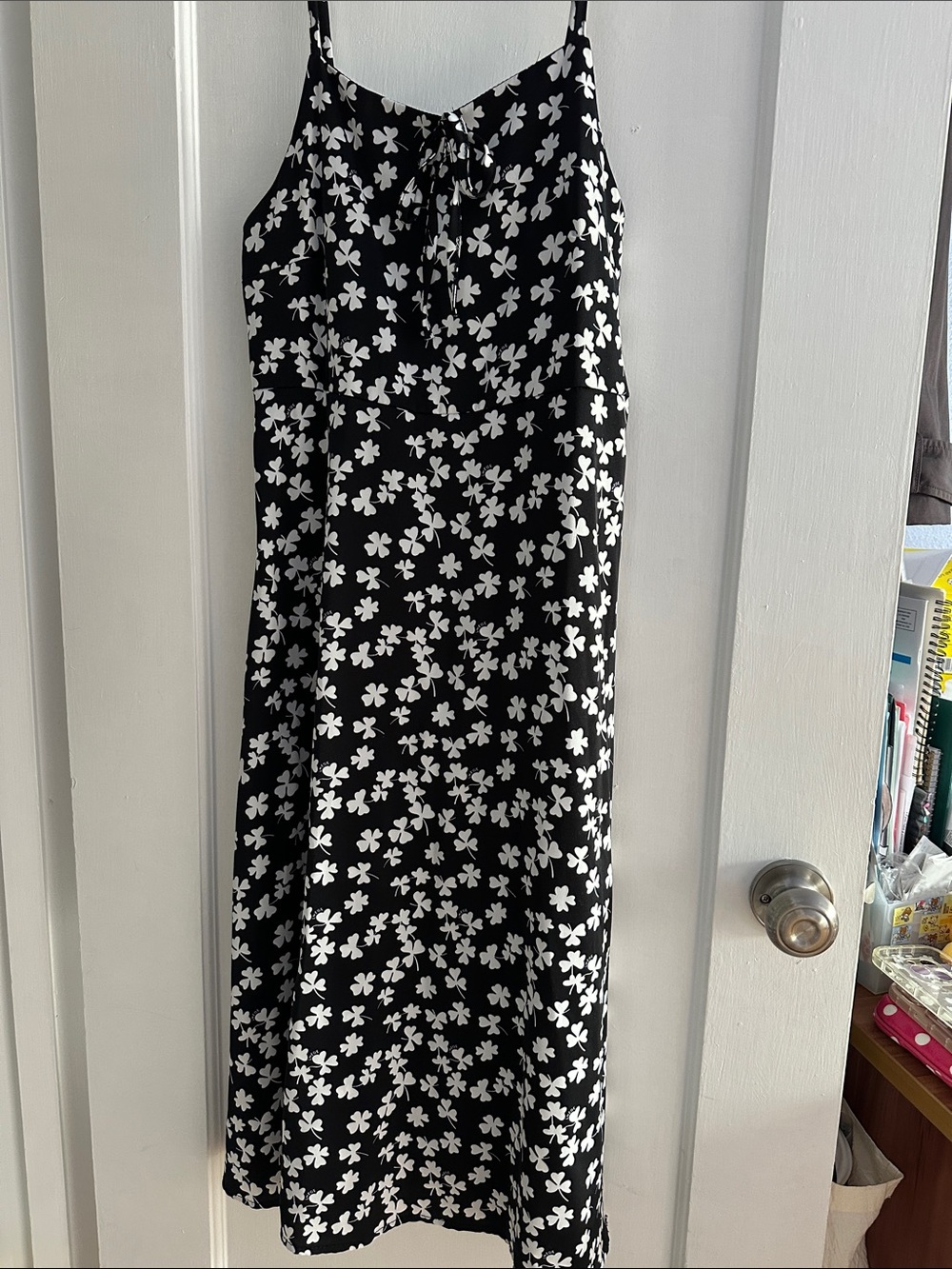Black & White Floral Slip Dress - Women's Summer Dress